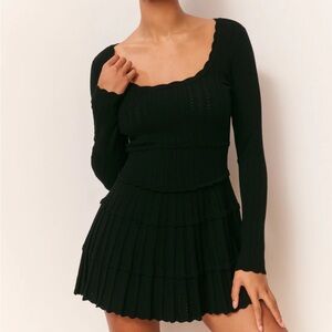 NWT LoveShackFancy ‘Lavender’ Knit Dress in Black size XS